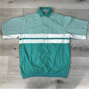 Vintage 80’s Golf Sports Action Striped Men's Shirt medium
